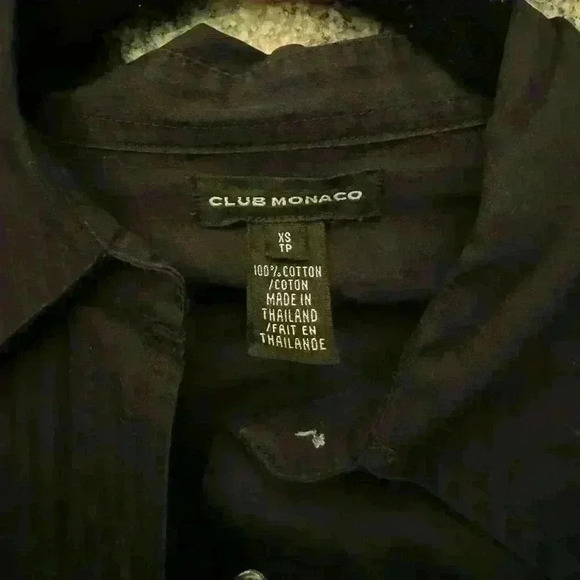 Black Club Monaco Fitted Button Down - Picture 4 of 5